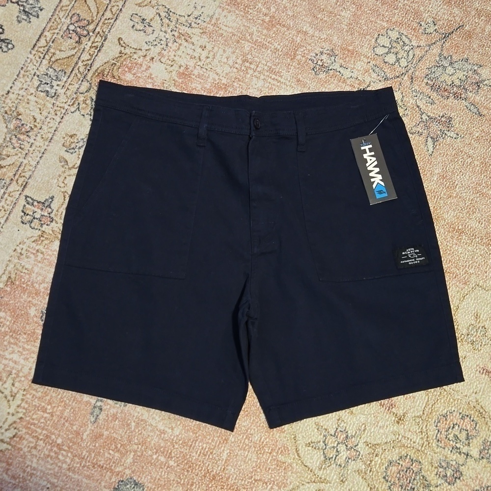 Tony Hawk Stretchy Blue Men's Regular Fit Cotton Spandex Shorts - Size 38
